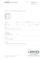Datasheet for Gira 315613, EAN: 4010337112563