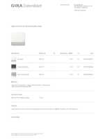 Datasheet for Gira 367366, EAN: 4010337040231