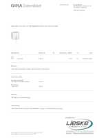 Datasheet for Gira 314613, EAN: 4010337112518