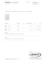 Datasheet for Gira 287002, EAN: 4010337052425