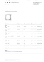 Datasheet for Gira 021125, EAN: 4010337211259