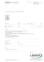 Datasheet for Gira 0780112, EAN: 4010337047599
