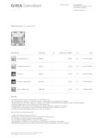 Datasheet for Gira 203803, EAN: 4010337125525