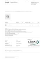 Datasheet for Gira 445370, EAN: 4010337117636