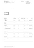 Datasheet for Gira 100225, EAN: 4010337002253