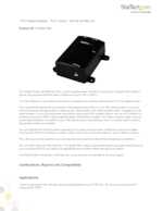 Datasheet for Startech.com POEINJ1GW, EAN: 0065030865500
