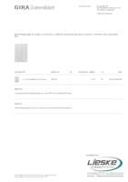 Datasheet for Gira 109000, EAN: 4010337040156