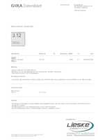 Datasheet for Gira 107100, EAN: 4010337071006