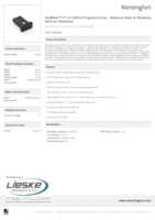 Datasheet for Kensington K64740WW, EAN: 0085896038610